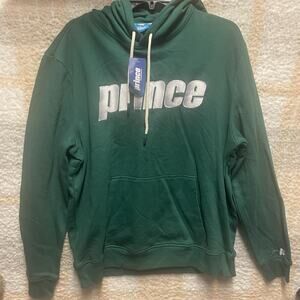 Mens Prince Pickleball Hoodie Large Green Kangaroo Pocket New